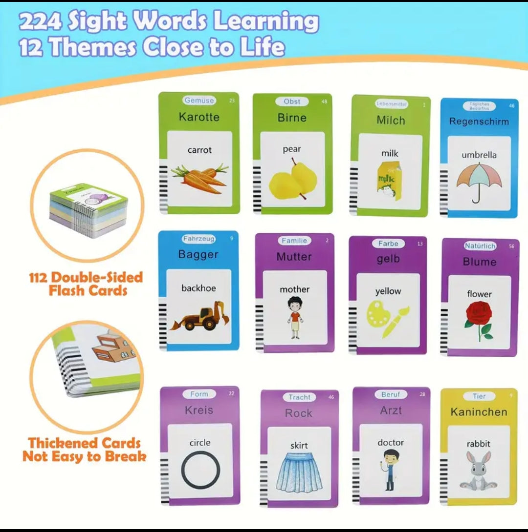 Flash card learning toy
